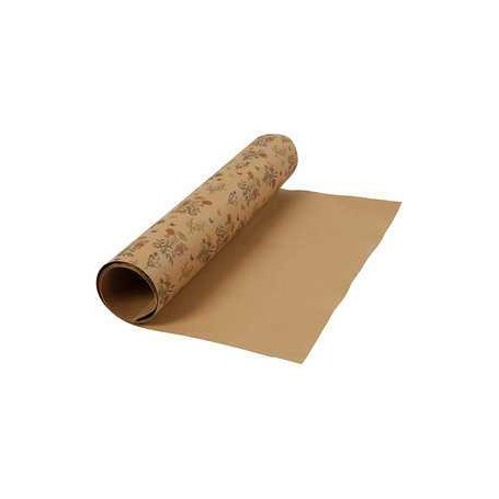 Papiers divers Papier lavalbe avec imprimé, l: 49,5 cm,  350 g/m2, brun clair, imprimé fleur, 1m