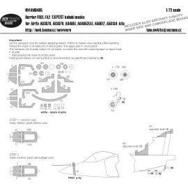 Masques kabuki BAe Harrier FRS.1, FA2 EXPERT verrière d'avion comprenant masques latéraux intérieurs, roues, détails de camoufla