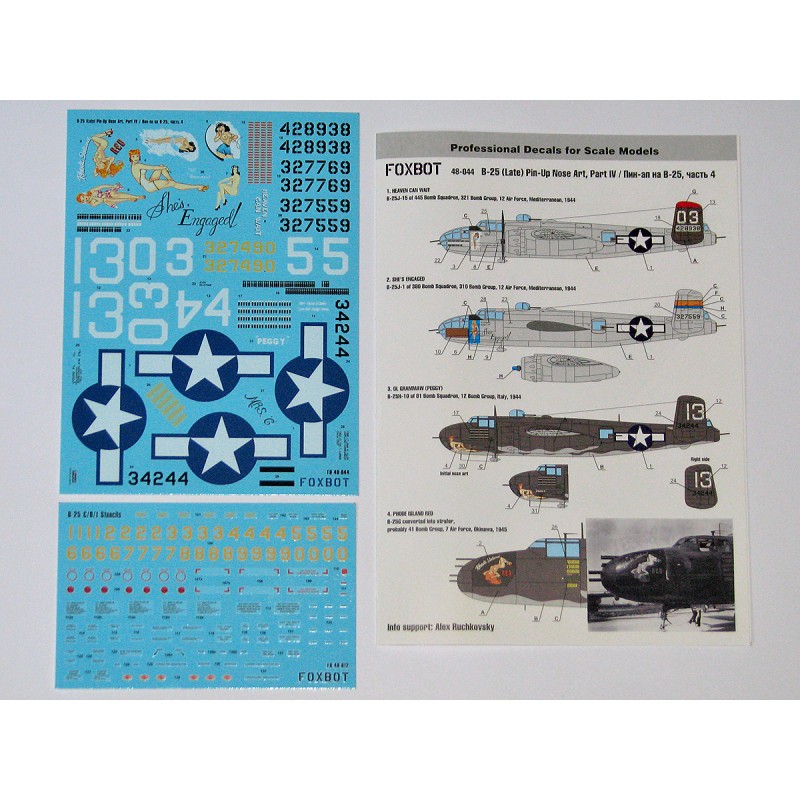 Décal North-American B-25G/H/J Mitchell (Late) 'Pin-Up Nose Art and Stencils' Partie 4