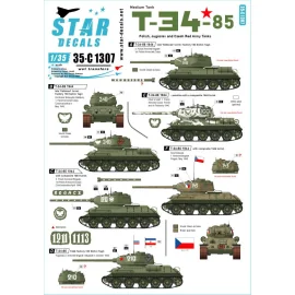 Char moyen T-34/85. Chars de l'Armée rouge polonaise, yougoslave et tchèque. 1re brigade blindée polonaise, 1re brigade blindée 