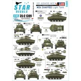 US Armored Mix 2.M24 Chaffee en Europe 1944-45.752nd Tank Battalion, 13th Tank Battalion, 81st Reconnaissance Sqn, 2nd Cavalry R