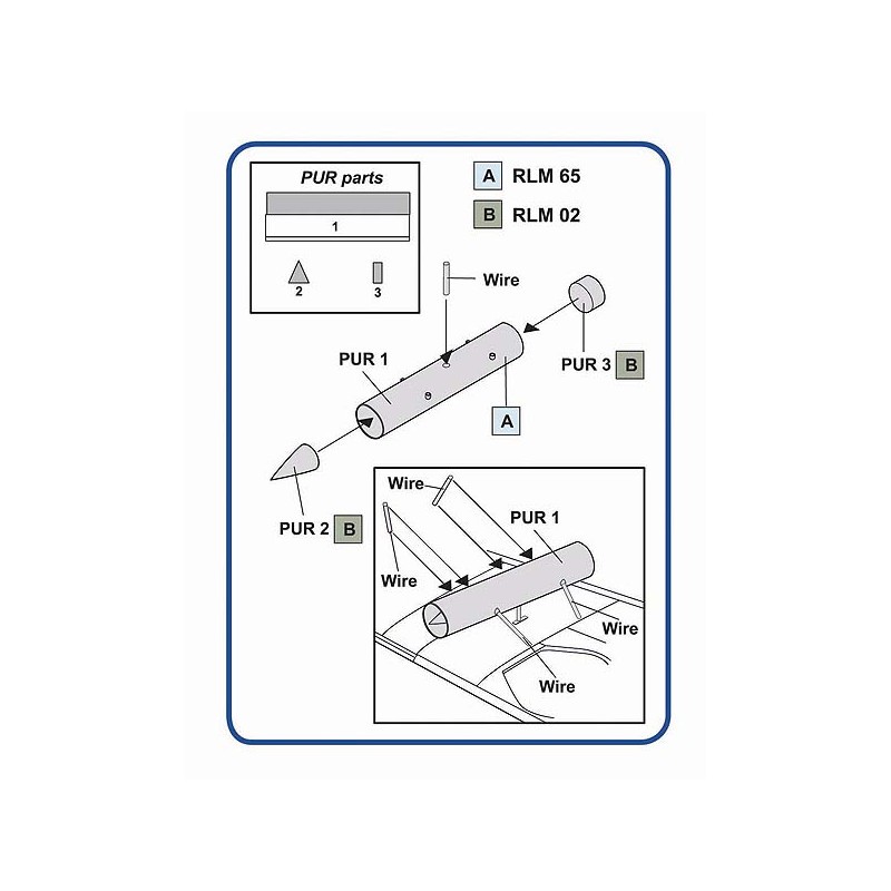 Wgr.21 pour Messerschmitt Bf-109G et Focke-Wulf Fw-190A/Fw-190F (2 pc) (conçu pour être utilisé avec les kits Airfix, Eduard, Ha