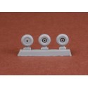 Jeu de roues de Havilland DH-82a Tiger Moth (x 3 paires de roues de 3 styles différents) (conçu pour être utilisé avec les kits 