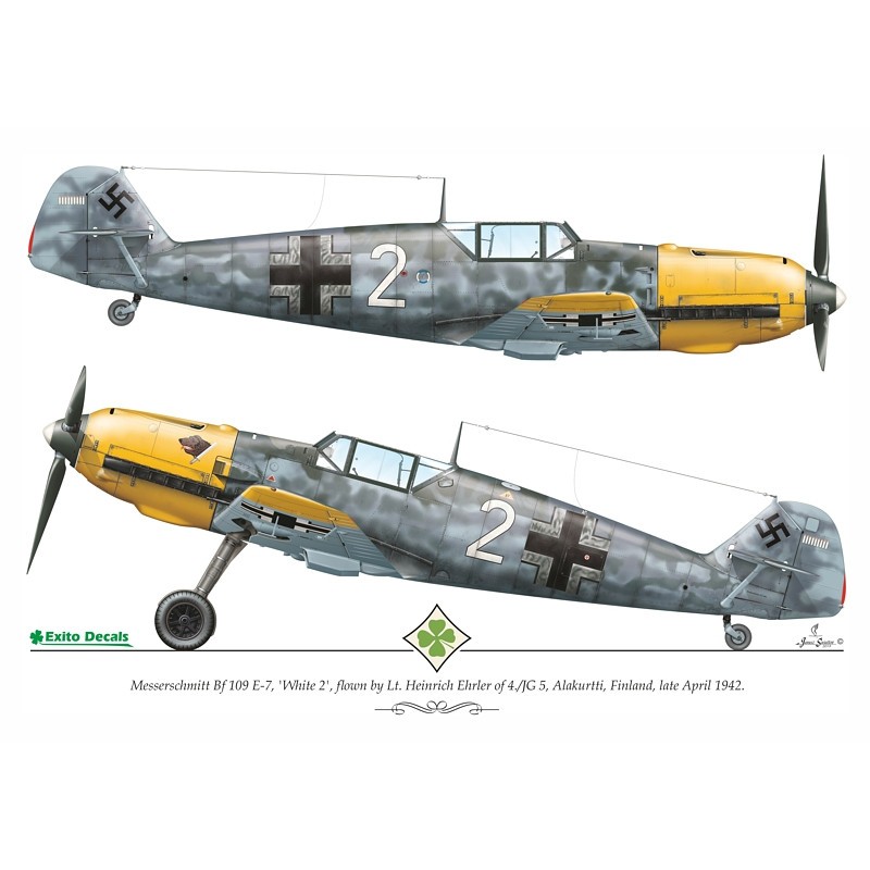 Décal Eastern Front Fighters 'et couvre trois Messerschmitts différents pilotés par des as notables de la Luftwaffe à l'Est