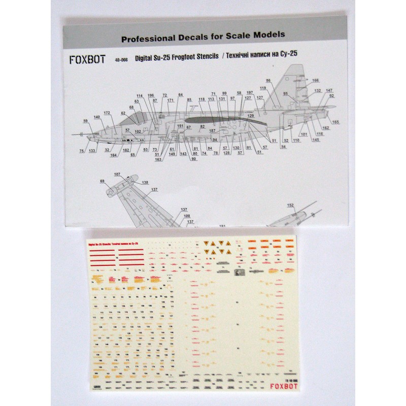 Décal Pochoirs pour Digital Sukhoi Su-25 (Kits Revell, KP, OEZ, Smer, MisterCraft)