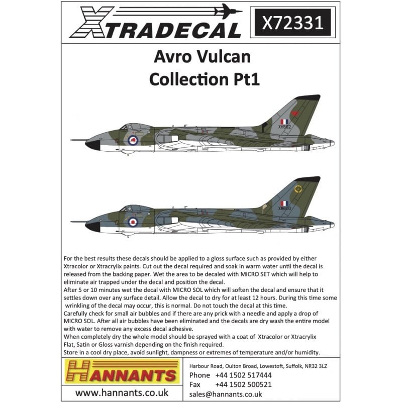 Décal Collection Avro Vulcan Pt.1 (7) Avro Vulcan B.2, XL426