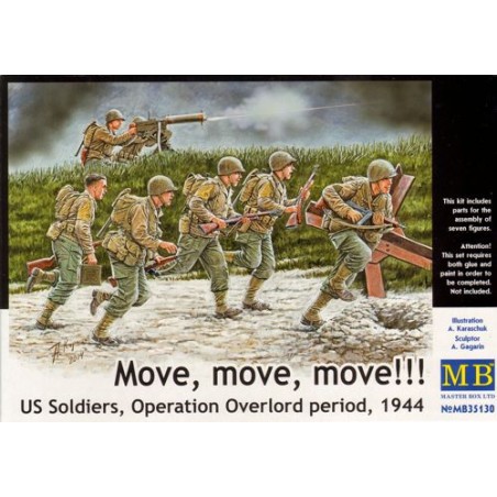 Figurine Des soldats américains, l'opération Overlord 'Move, Move, Move !'