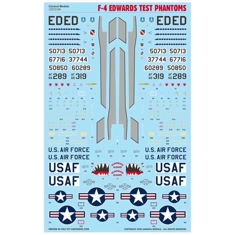 Décal Fantômes d'essai McDonnell F-4 Phantom Edwards