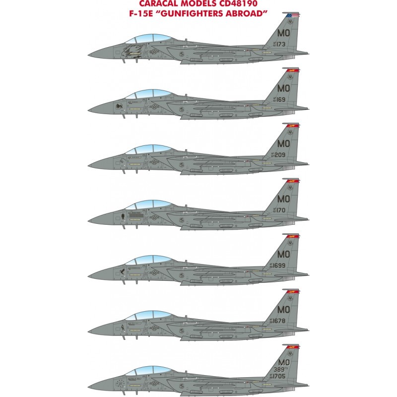 Décal McDonnell F-15E Eagle 'Gunfighters à l'étranger'