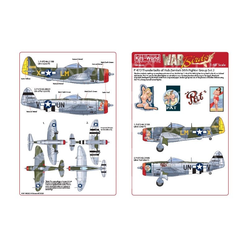 Décal République P-47 Thunderbolts razorbacks