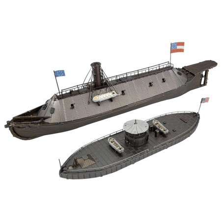 Maquette bateau MetalEarth: ICONX - MONITOR ET MERRIMACK
