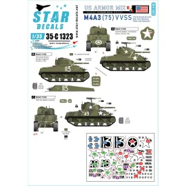 US Armor Mix 6. M4A3 (75) W en Europe 1944-45. 11th Armored Div, 42th Tk Bn, 784th Tk Bn. VOIR