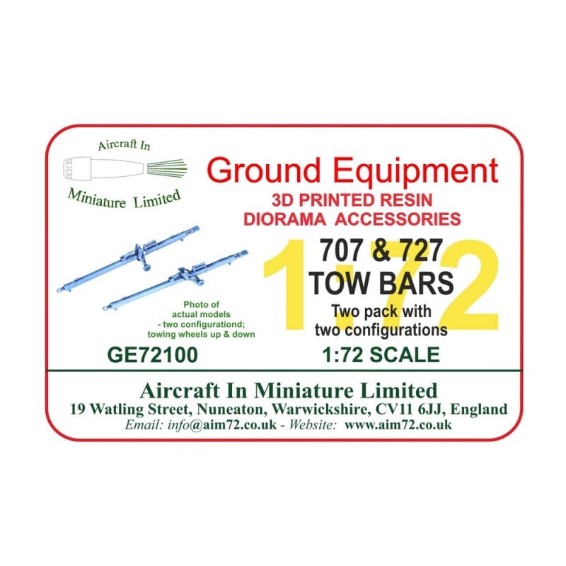 Barre de remorquage (pack de deux) pour Boeing 707 et Boeing 727)