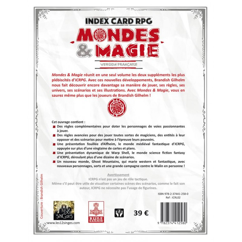Index Card RPG : Mondes & Magies