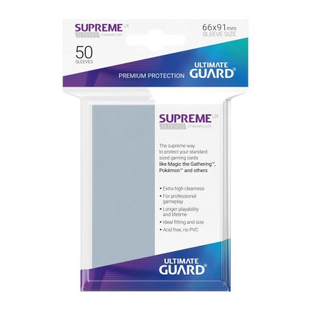  Ultimate Guard 50 pochettes Supreme UX Sleeves taille standard Transparent