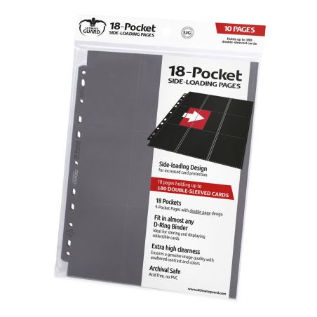  Ultimate Guard 18-Pocket Pages Side-Loading Gris (10)