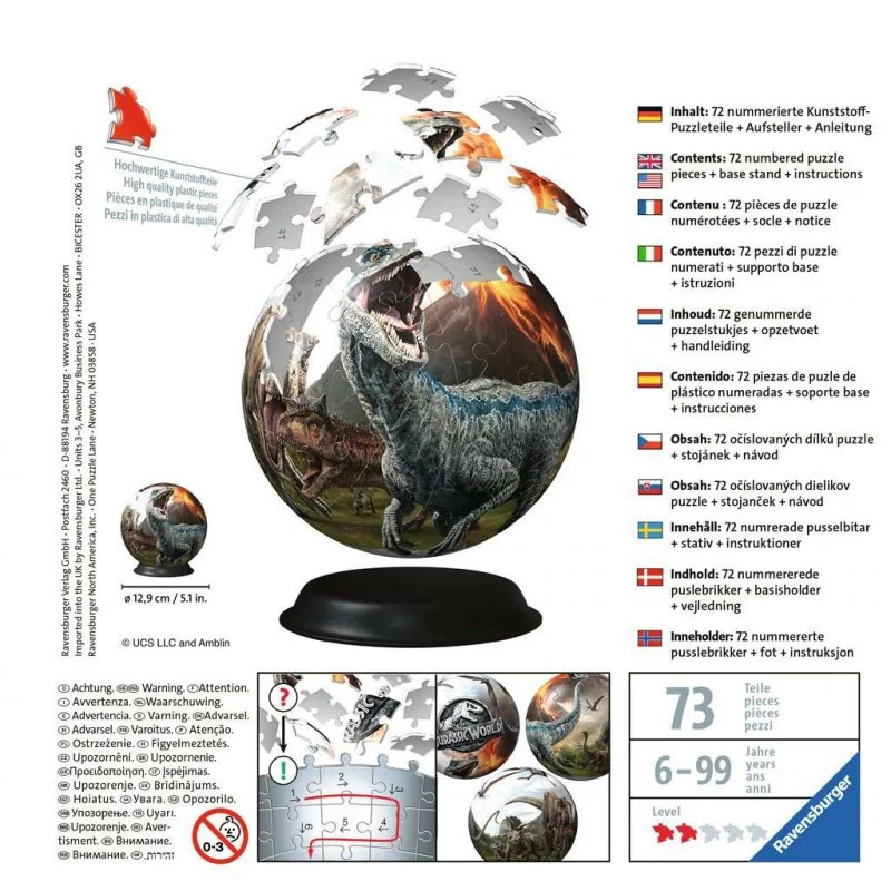 Puzzle 3D Ball 72 p - Jurassic World