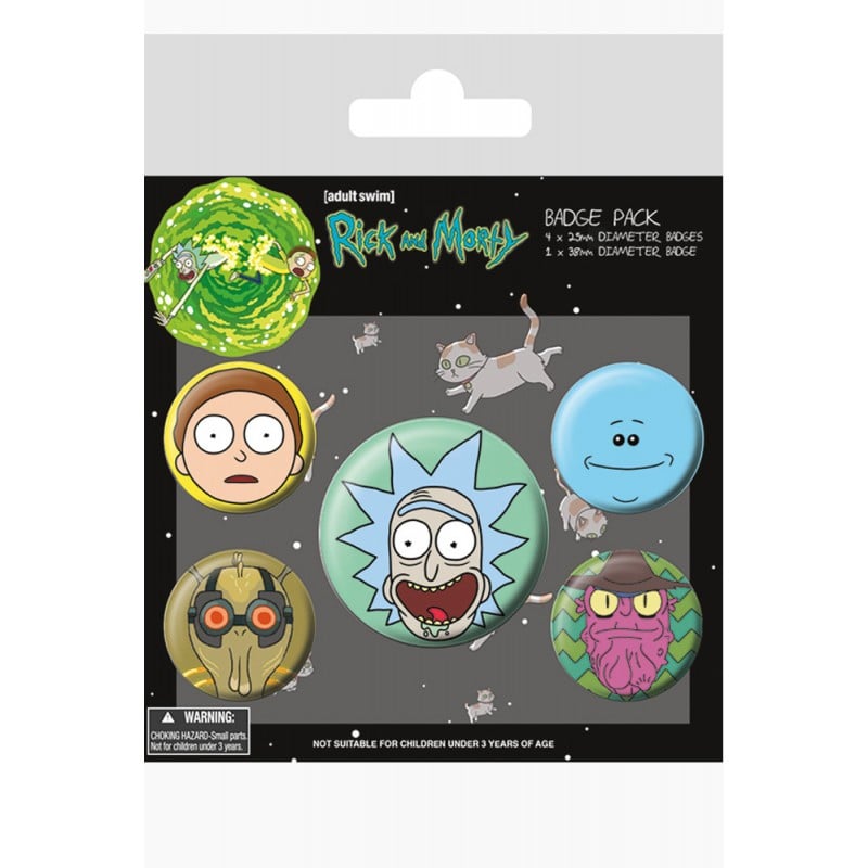 RICK AND MORTY FACES BADGE PACK