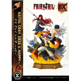 Figurine Fairy Tail Natsu, Gray, Erza, Happy Deluxe Version 57 cm  - Prime 1 Figurine  - P1SCMFT-01DX 