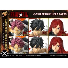 Figurine Fairy Tail Natsu, Gray, Erza, Happy Deluxe Bonus Version 57 cm