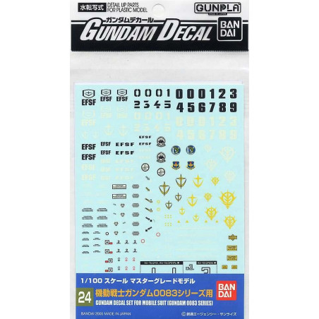 Gunpla GUNDAM - Gundam Decal 24 MG Multi 0083 - Model Kit