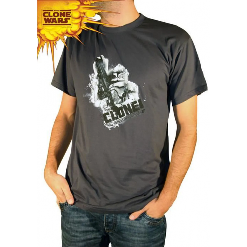 STAR WARS CLONE WARS - T-Shirt Clone With Gun (S)