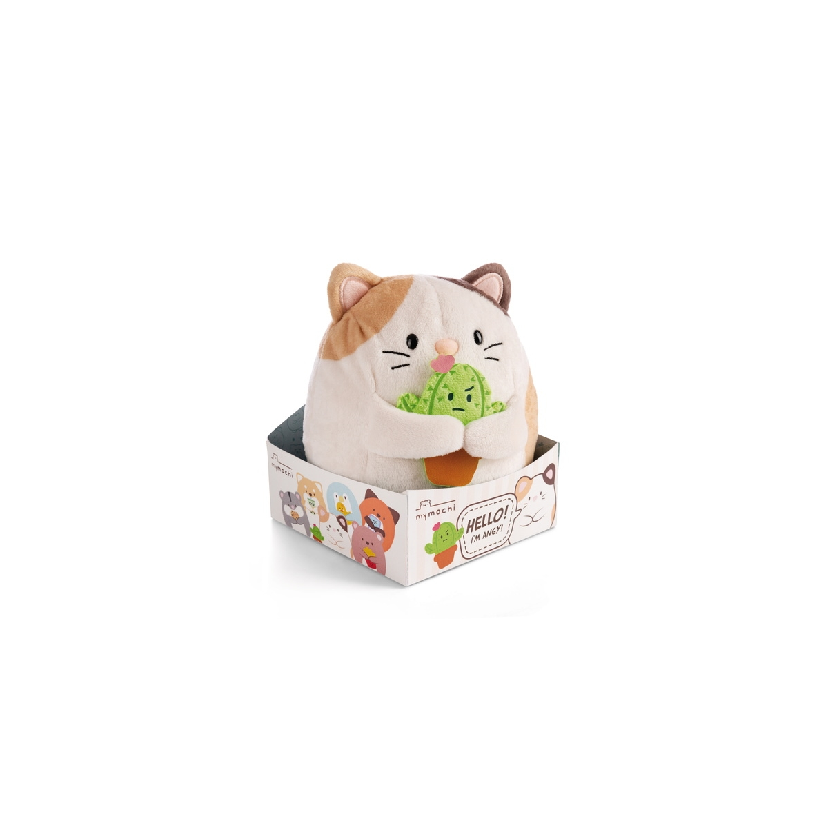  SUPER MOCHIE - Chat Angy avec Cactus - Peluche 16cm