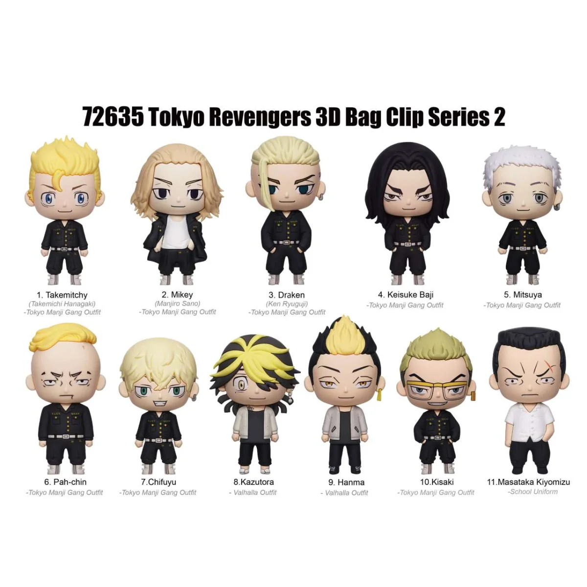  Tokyo Revengers 3d Foam Bag Clip Series 2