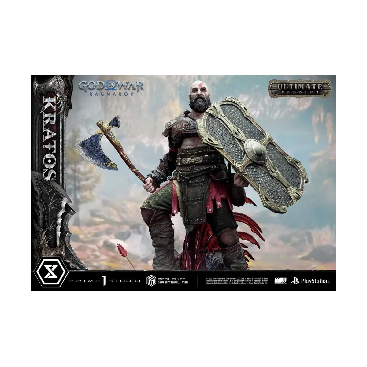 P1SREMGOW-01UT God of War: Ragnarok statuette Real Elite Masterline Series 1/3 Kratos Ultimate Version 95 cm