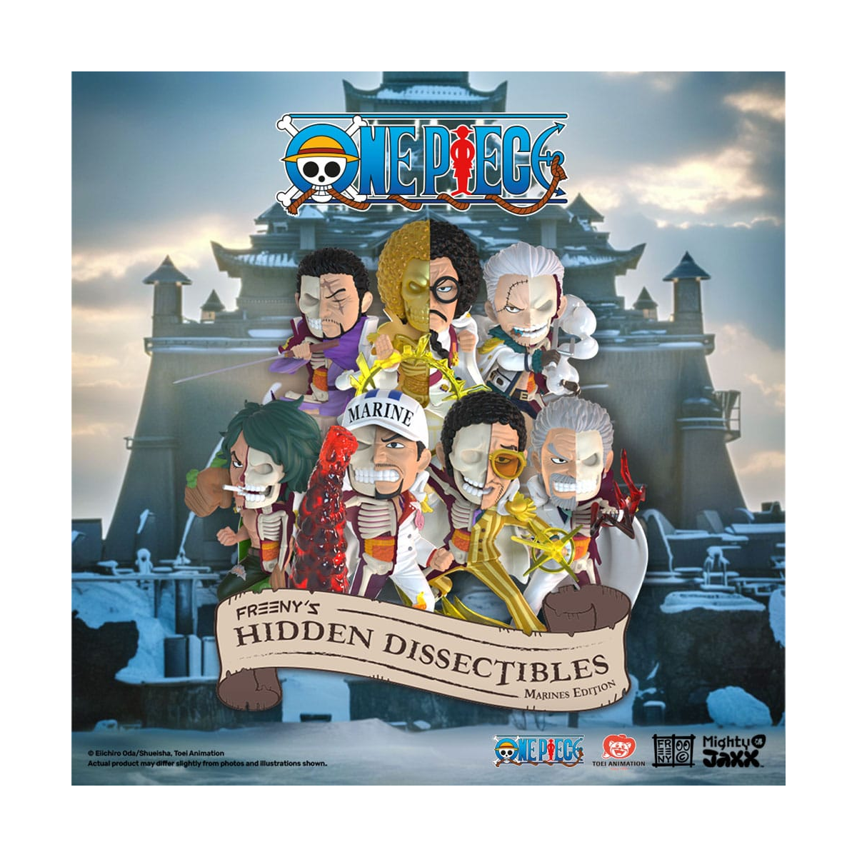  One Piece - Freeny's Hidden Dissectables Marines Edition 4 inch Vinyl Figure Blind Box Display (6)