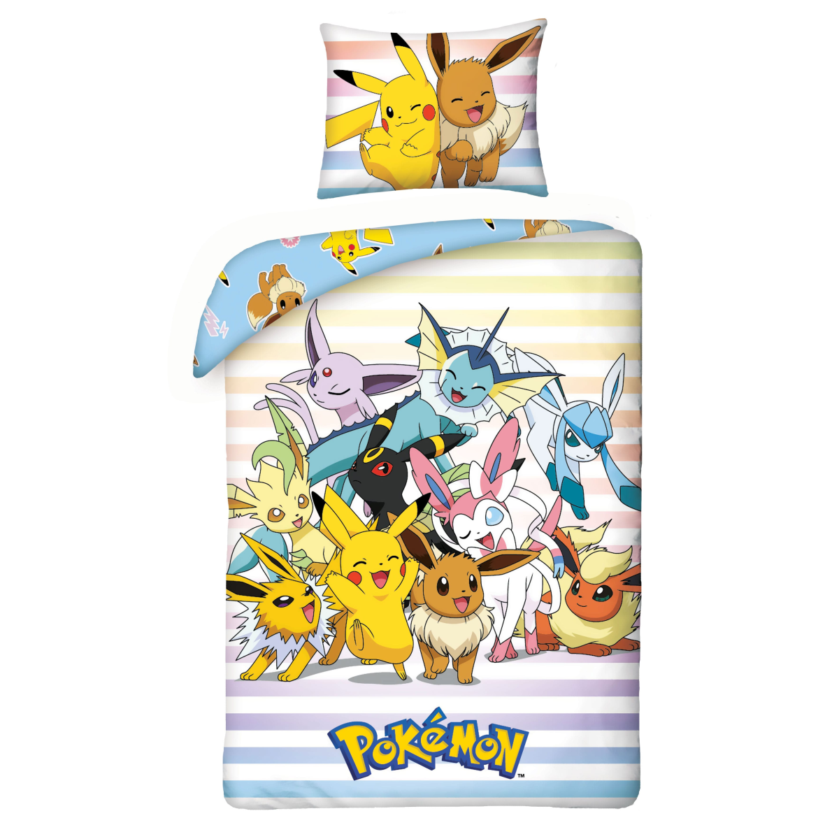  Pokémon - parure de lit Pikachu, Évoli & Friends 140 x 200 cm / 70 x 90 cm