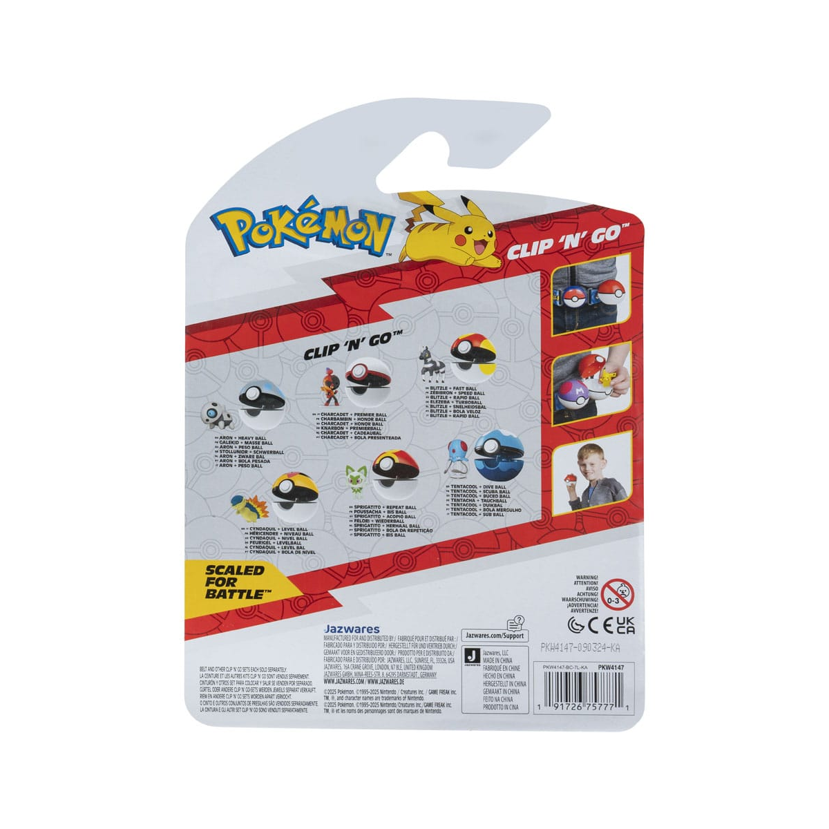 Figurine Pokémon - Clip'n'Go Poké Balls Galekid & Masse Ball