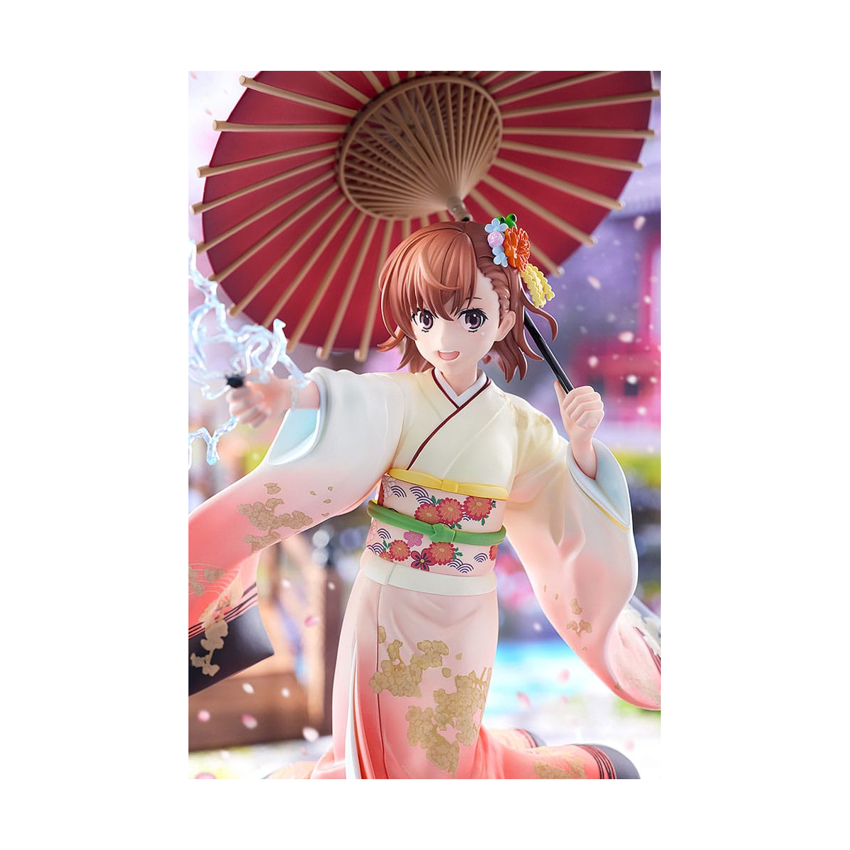 Kadokawa A Certain Scientific Railgun T - statuette 1/7 Mikoto Misaka Furisode Kimono Ver. 28 cm