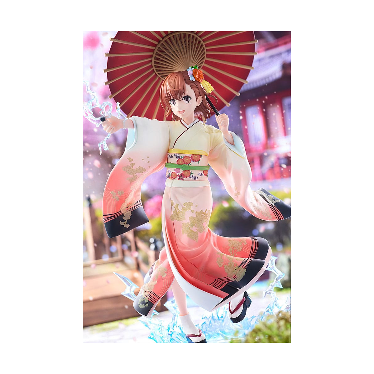 KAD63908 A Certain Scientific Railgun T - statuette 1/7 Mikoto Misaka Furisode Kimono Ver. 28 cm