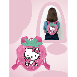  HELLO KITTY - Fraise - Mini Sac à Dos Fourrure '25x22x12cm'